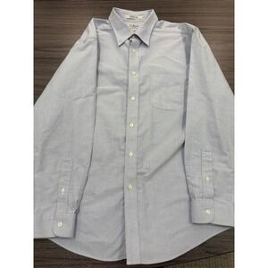 L.L.Bean Wrinkle Free Button Down Shirt Mens XL 16.5/34 Blue Cotton